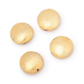 14mm 22kt Gold Plated Copper Brushed Coin Beads Set of 4 pieces