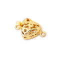 14mm 22kt Gold Plated Heart Shaped Box Clasp with Dragonfly Design 1 piece