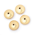 14mm 22kt Plated Copper Brushed Rondelle Beads Set of 4 pieces