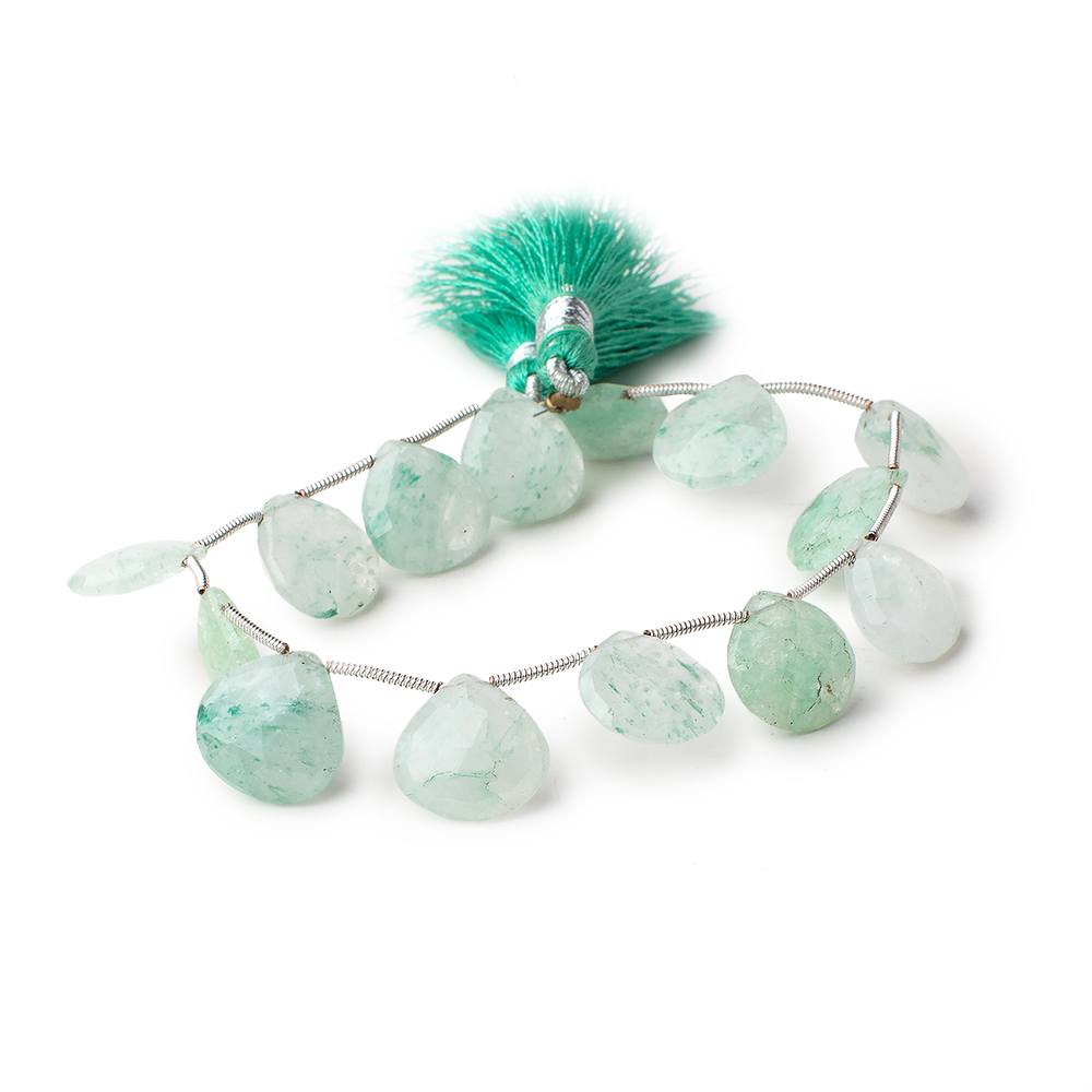 14mm Aventurine Faceted Heart Beads 8 inch 13 pieces