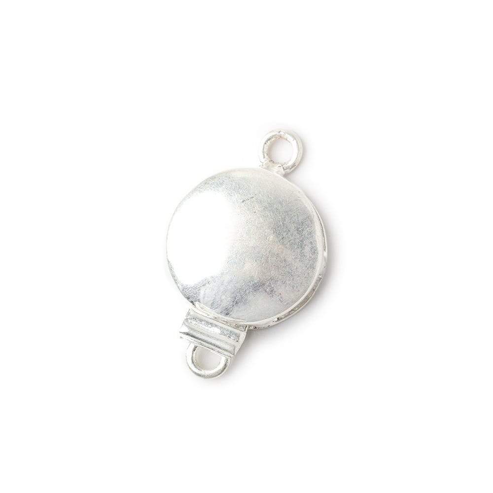 14mm Sterling Silver plated Box Clasp Plain Round Design 1 piece