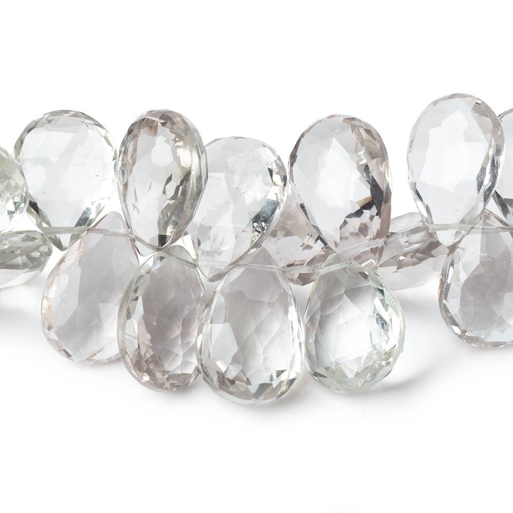 14x10-19x13mm Prasiolite Faceted Pear Beads 8 inch 43 pieces AA