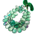 14x10-20x14mm Banded Fluorite plain pear beads 7.5 inch 32 pieces
