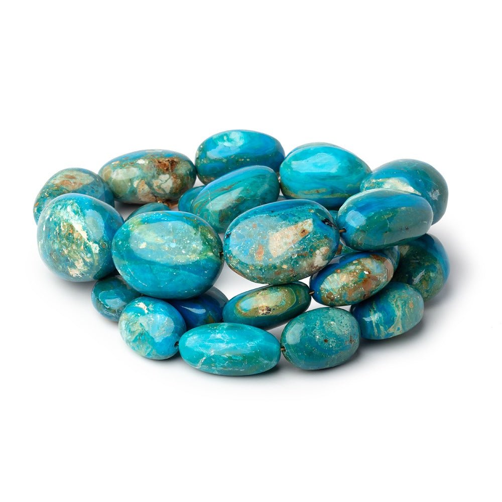 14x10-26x18mm Peruvian Blue Opalina Plain Nuggets 20 inch 28 Beads AA
