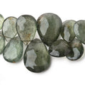 14x10-27x19mm Moss Aquamarine Faceted Pear Beads 8 inch 35 pieces AA