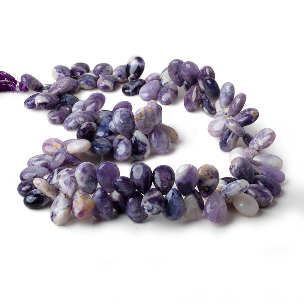 14x10mm  Morado Purple Opal plain pear beads 18 inch 102 pieces AA