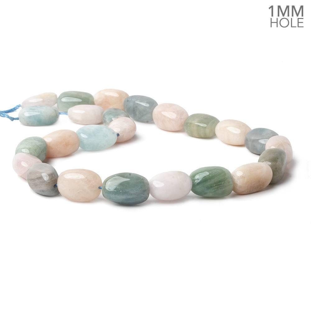 14x12-18x15mm Multi Beryl straight drilled plain nuggets 16 inch 24 large hole beads