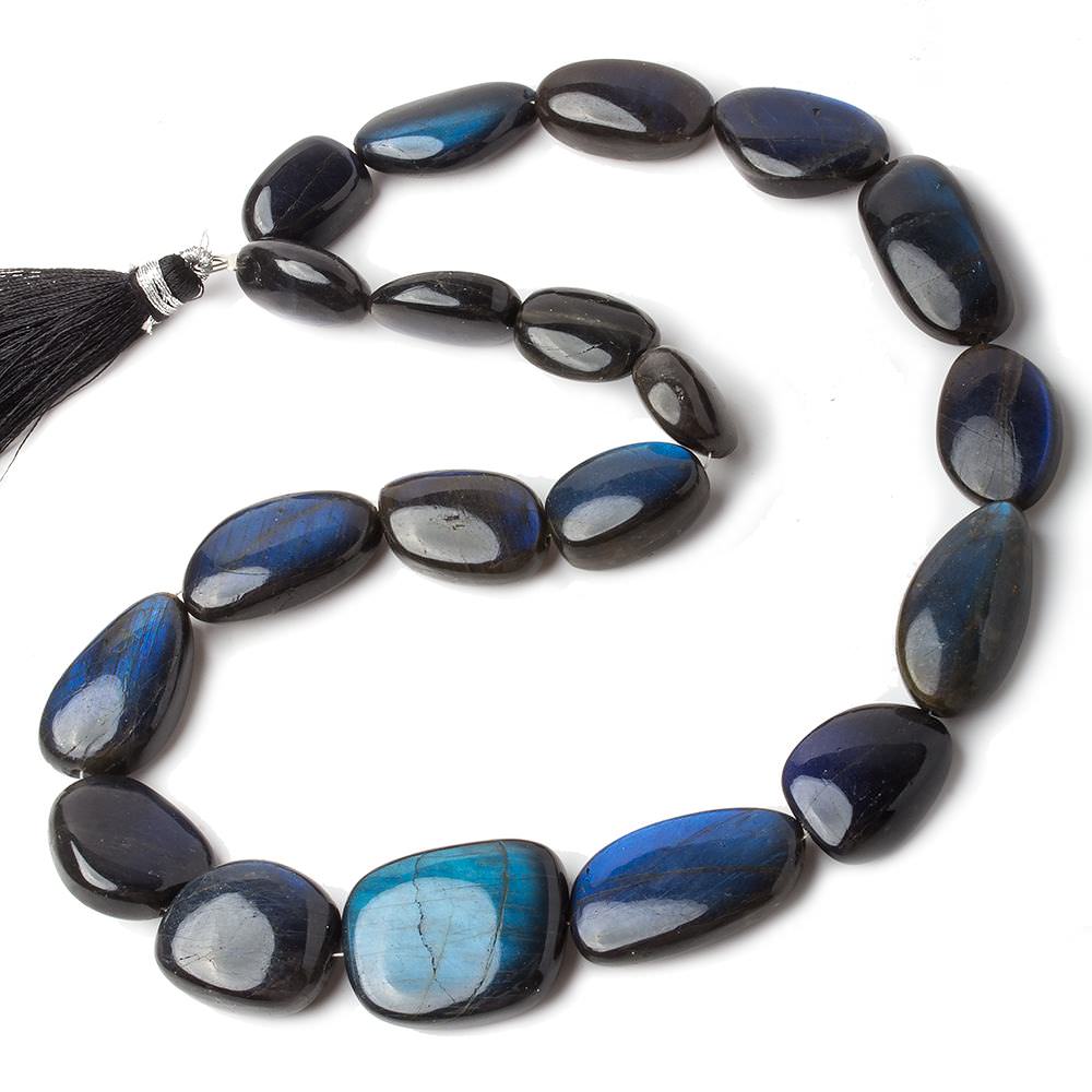 14x13-21x22mm Black Labradorite plain nugget beads 16 inch 20 pieces AAA