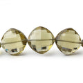 14x14-17x17mm Olive Quartz Faceted Pillow Beads 16 inch 27 pieces AAA
