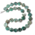 14x14-22x22mm Aqua Green Chalcedony plain hexagons 17 inch 23 beads