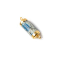 14x5mm Gold leafed K2 Azurite Granite "K2 Jasper" Barrel Tube Connector 1 piece