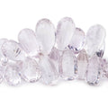 14x8-21x11mm Pink Amethyst Checkerboard Faceted Tear Drops 8 inch 62 Beads