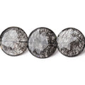 15-23mm Black Tourmalinated Quartz Faceted Coin Beads 20 inch 31 pieces AAA