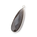 32x12mm Silver .925 Bezeled Platinum Grey Moonstone Pear Pendant 1 piece