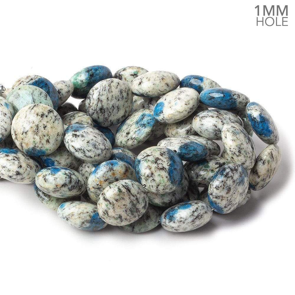 15mm K2 plain coin beads 8 inch 14beads 1mm hole
