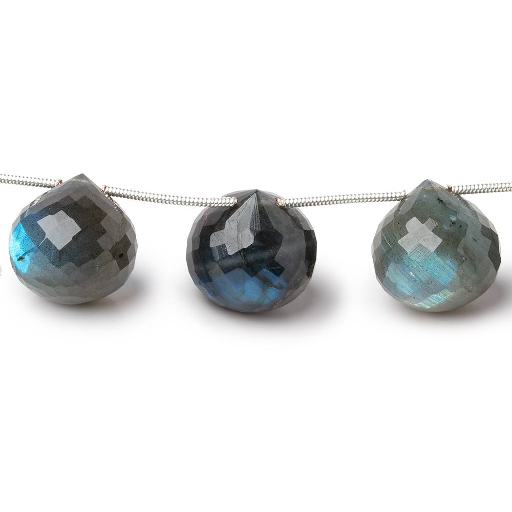 15mm Labradorite Faceted Candy Kiss Beads 7 inch 10 pieces AA