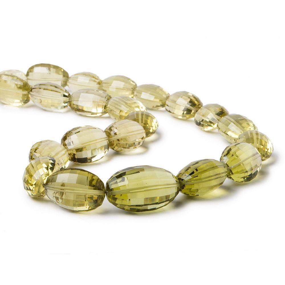 14x10-18x10mm Lemon Quartz Straight Drill Faceted Ovals 16 inch 28 pieces AA