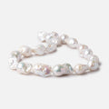 15x13-22x14mm White Ultra Baroque Freshwater Pearls 15.5 inch 18 Pieces AA