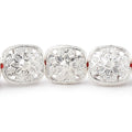 15x13mm Sterling Silver Plated Copper Floral Cushion 8 inch 14 Beads