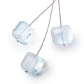 15x14mm Sky Blue Topaz Faceted Nuggets Set of 3 Focal Beads