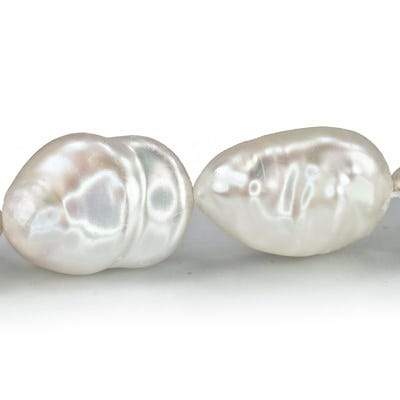 15x19-20x15mm Off White Straight Drill Baroque Freshwater Pearl 16 inch 21 pcs