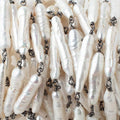 15x5-27x5mm White Biwa Pearls on Black Gold .925 Chain by the foot 10 pieces