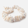 15x7-24x14mm Cream Center Drill Biwa Freshwater Pearls 15 inch 110 beads