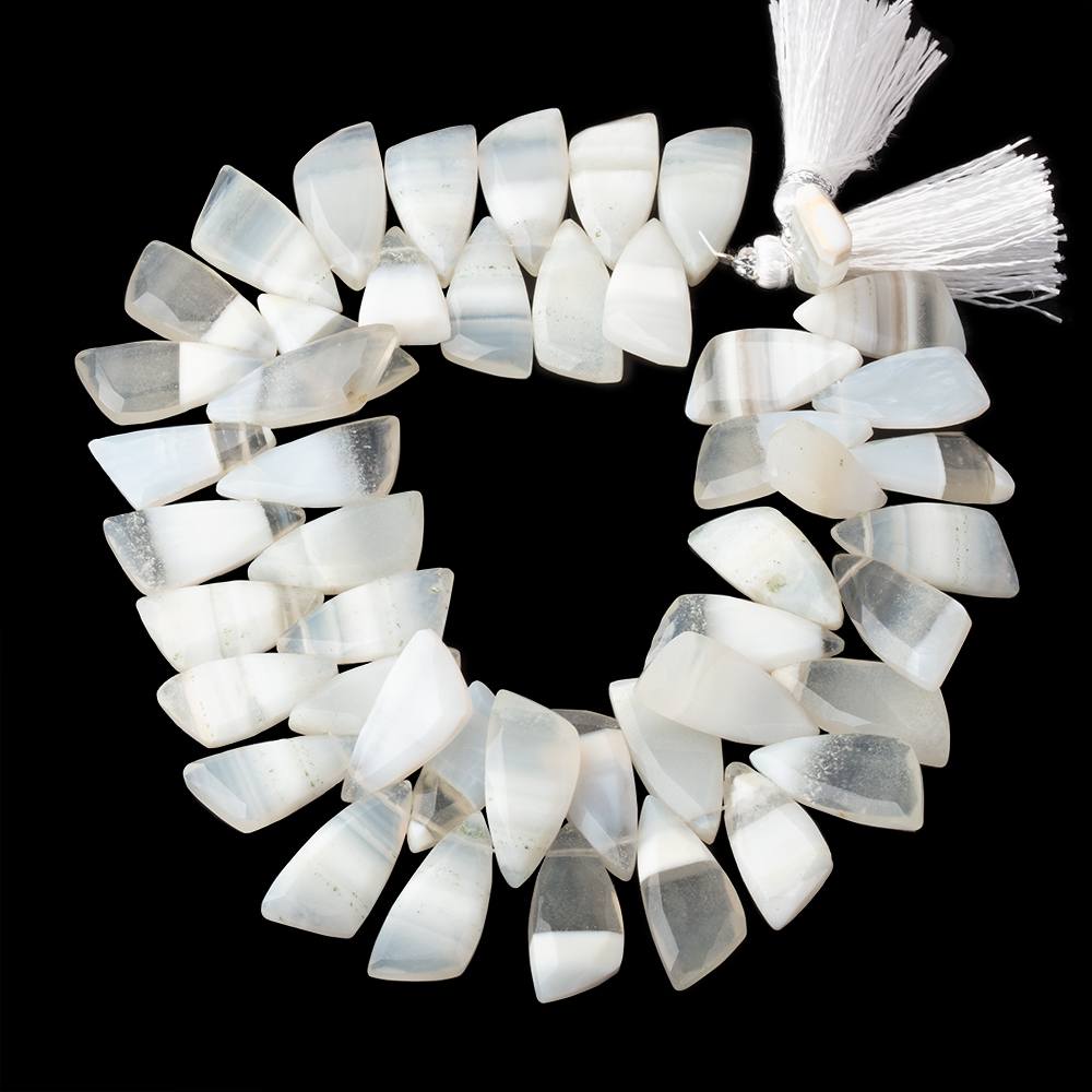 16-17mm Banded Agate Faceted Fancy Briolette 7.5 inch 46 Beads AA
