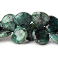 16-17mm Brazilian Emerald Faceted Heart Beads 8 inch 32 pcs