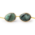16-17mm Vermeil Bezel Emerald Faceted Nugget Beads 7.5 inch 8 pieces