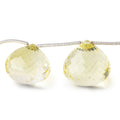 16-18mm Lemon Quartz Faceted Candy Kiss Beads 7 inch 9 pieces