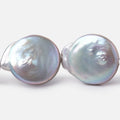 16-20mm Silver Coin Freshwater Pearls 16 inch 18 pieces
