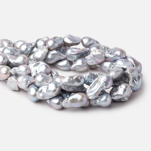 16-21mm Lilac Silver Ultra Baroque Freshwater Pearls 15.5 inch 18 Beads AA