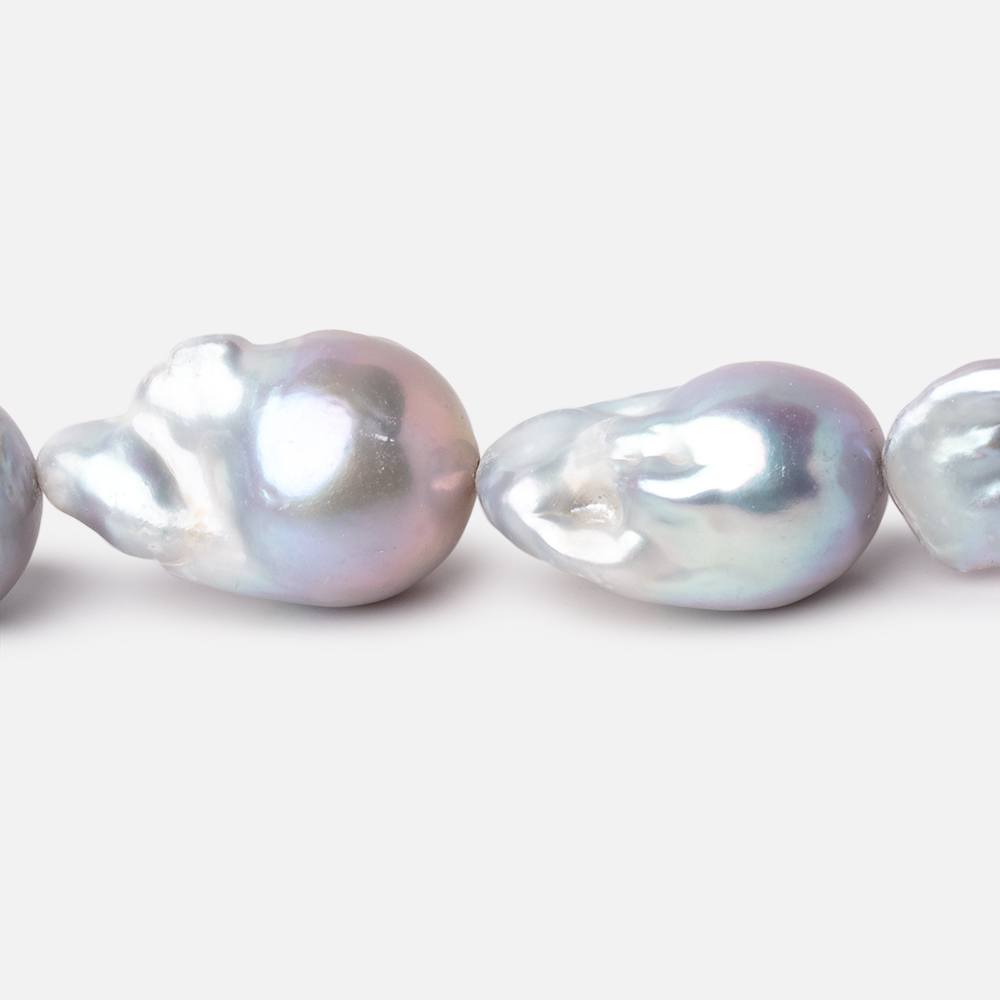 16-21mm Lilac Silver Ultra Baroque Freshwater Pearls 15.5 inch 18 Beads AA