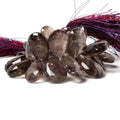16-21mm Mossy and Tourmalinated Amethyst Beads Pear Briolette 6.5 inch 34 pieces