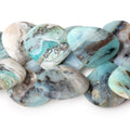 16-29mm Blue Peruvian Opal Faceted Heart Beads 7.5 inch 27 pieces AA