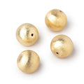 16mm 22kt Plated Copper Brushed Round Beads Set of 4 pieces