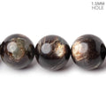 16mm Black Tourmaline in Muscovite Plain Rounds 15.5 inch 25 Beads