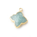 16mm Gold Leafed Aquamarine 4 Pointed Star Focal Pendant 1 piece