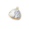 16mm Vermeil Bezel Dendritic Opal Plain Triangle Pendant 1 Focal Piece