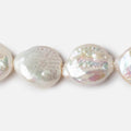16mm White Ultra Coin Freshwater Pearls 1.5mm Large Hole 16 inch 18 pieces