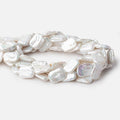 16x12-19x14mm Rosé White Rectangle Freshwater Pearls 16 inch 22 beads