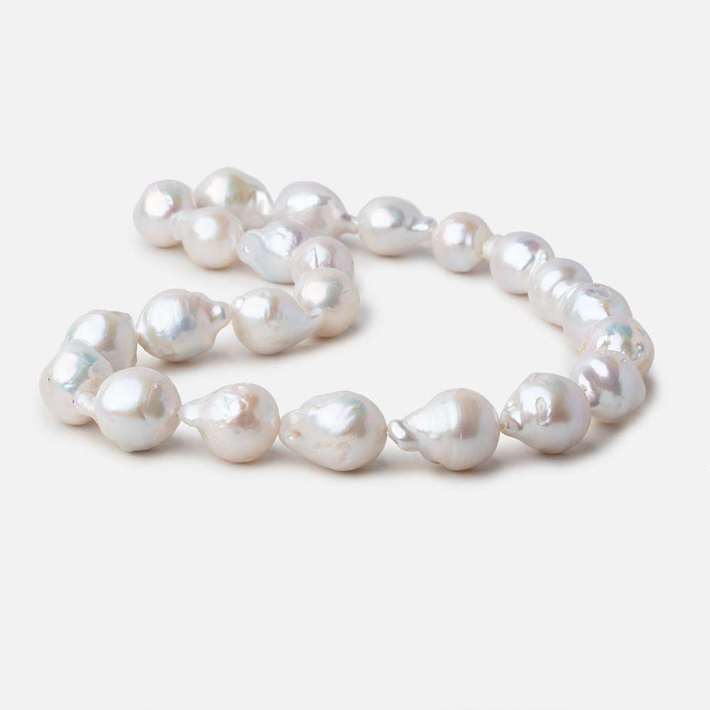 16x12-20x14mm Off White Ultra Baroque Freshwater Pearls 16 inch 23 pieces