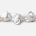 16x12-24x21mm White Ultra Baroque Freshwater Pearls 16.5 inch 22 pieces AA