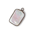 16x12mm Black Gold Bezel Off White Rectangle Pearl Pendant 1 Piece