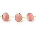 16x12mm Vermeil Bezel Pink Peruvian Opal Faceted Nugget Strand 10 Beads
