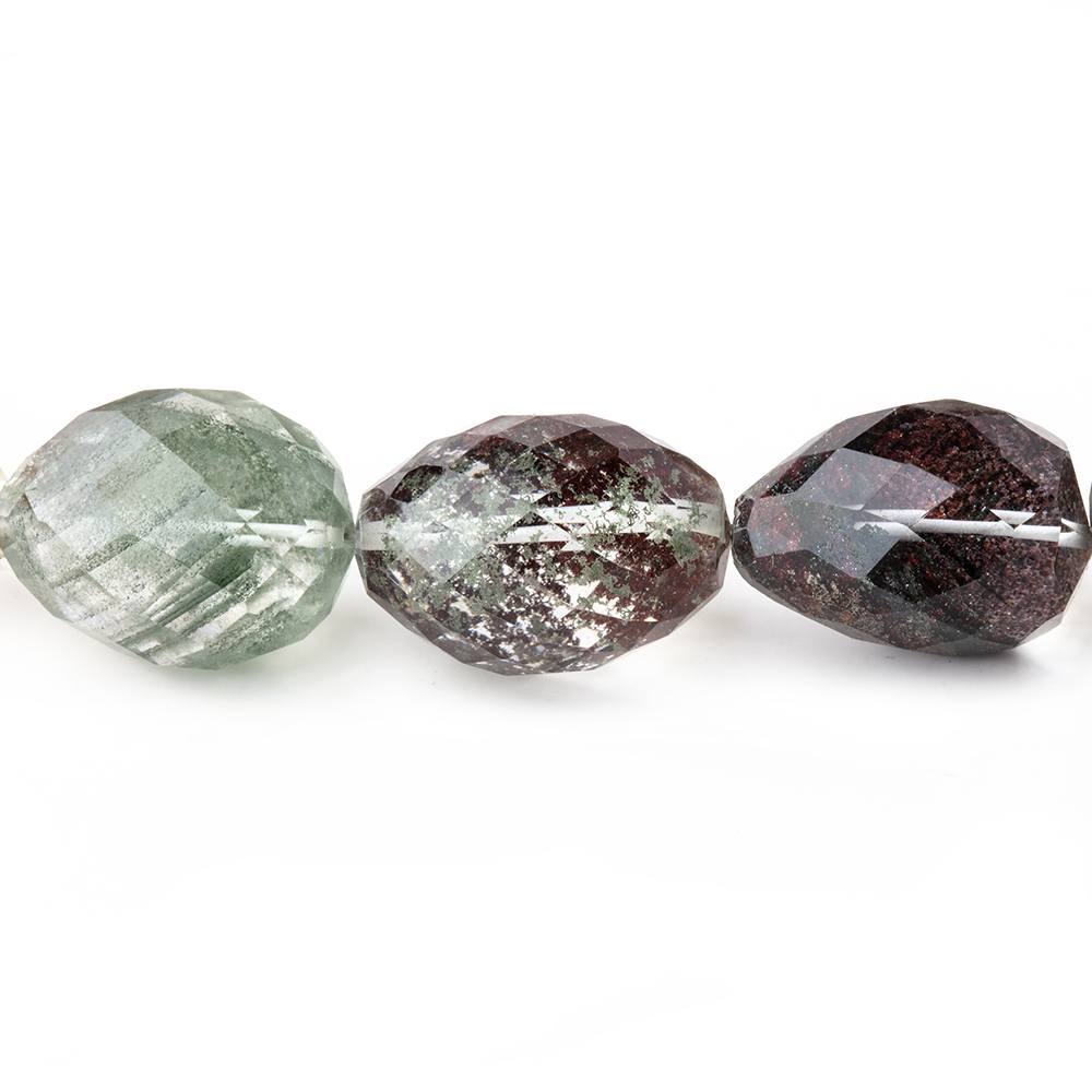 16x13-18x14mm Moss Quartz Faceted Nugget Beads 16 inch 24 pieces AA