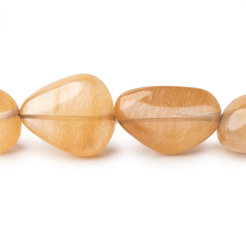 16x13-26x14mm Caramel Rutilated Quartz Plain Nuggets 16 inch 20 Beads