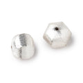 16x15mm Silver Plated Copper Brushed Hexagon Beads Set of 2 pieces