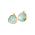 16x15mm Vermeil Bezel Chrysoprase Faceted Freeform Set of 2 Pendants